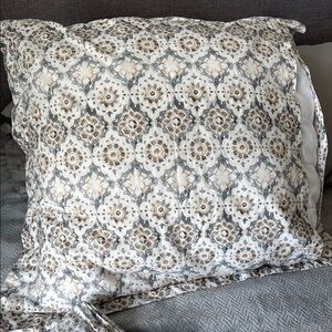 2 Pottery Barn June Print Organic Percale EURO Sham